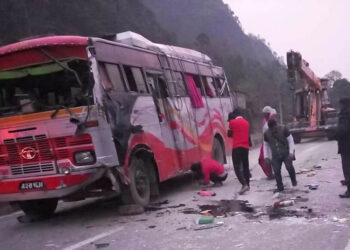 पोखरामा बस दुर्घटना, नौ घाइते