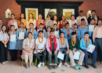 कुमुदिनीका विद्यार्थीहरू द ड्युक अफ एडिनबग्स इन्टरनेसनल एवार्डबाट सम्मानित