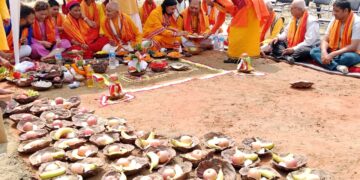 उत्तम साइतमा श्री गण्डकी कोटिहोम महायज्ञको क्षमा पूजन,भूमी पुजन अनि अनि यज्ञ कुण्ड खनियो