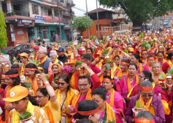 पोखरामा ११ हजार कलशसहितको विशाल शोभा कलश यात्रा भव्य रूपमा सम्पन्न