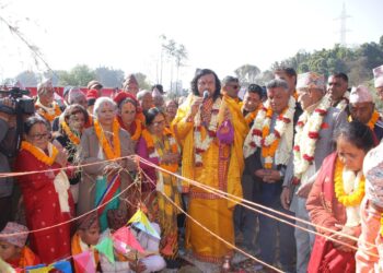 ऐतिहासिक श्री गण्डकी कोटिहोम बिराट ज्ञान महायज्ञ २०८२ को भुमि पुजन