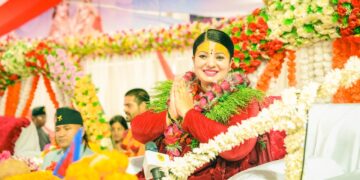 कोटिहोममा गुरुङ समुदायको पोसाकमा भागवत मञ्जरी राधिका दासी