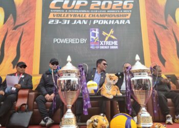 एनसेल छैटौ टाइगर कप भलिबल प्रतियोगिताको तयारी पुरा