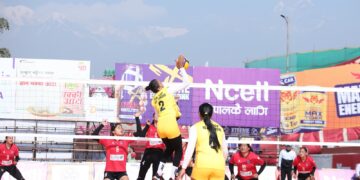 पुलिसलाई हराउँदै न्यू डायमण्ड टाइगर कप भलिबलको फाइनलमा प्रवेश